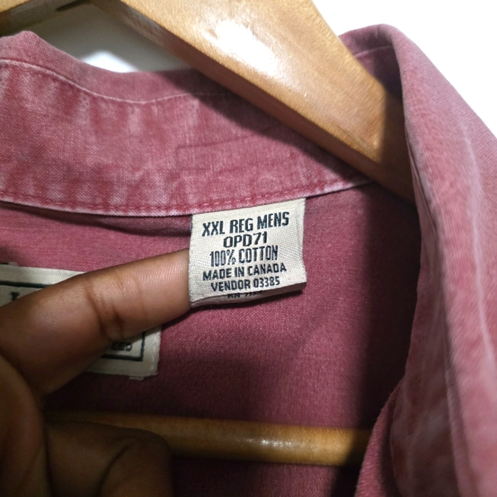 L.L. Bean Men's Button Up 100% Cotton Faded Red 2XL - Picture 2 of 4